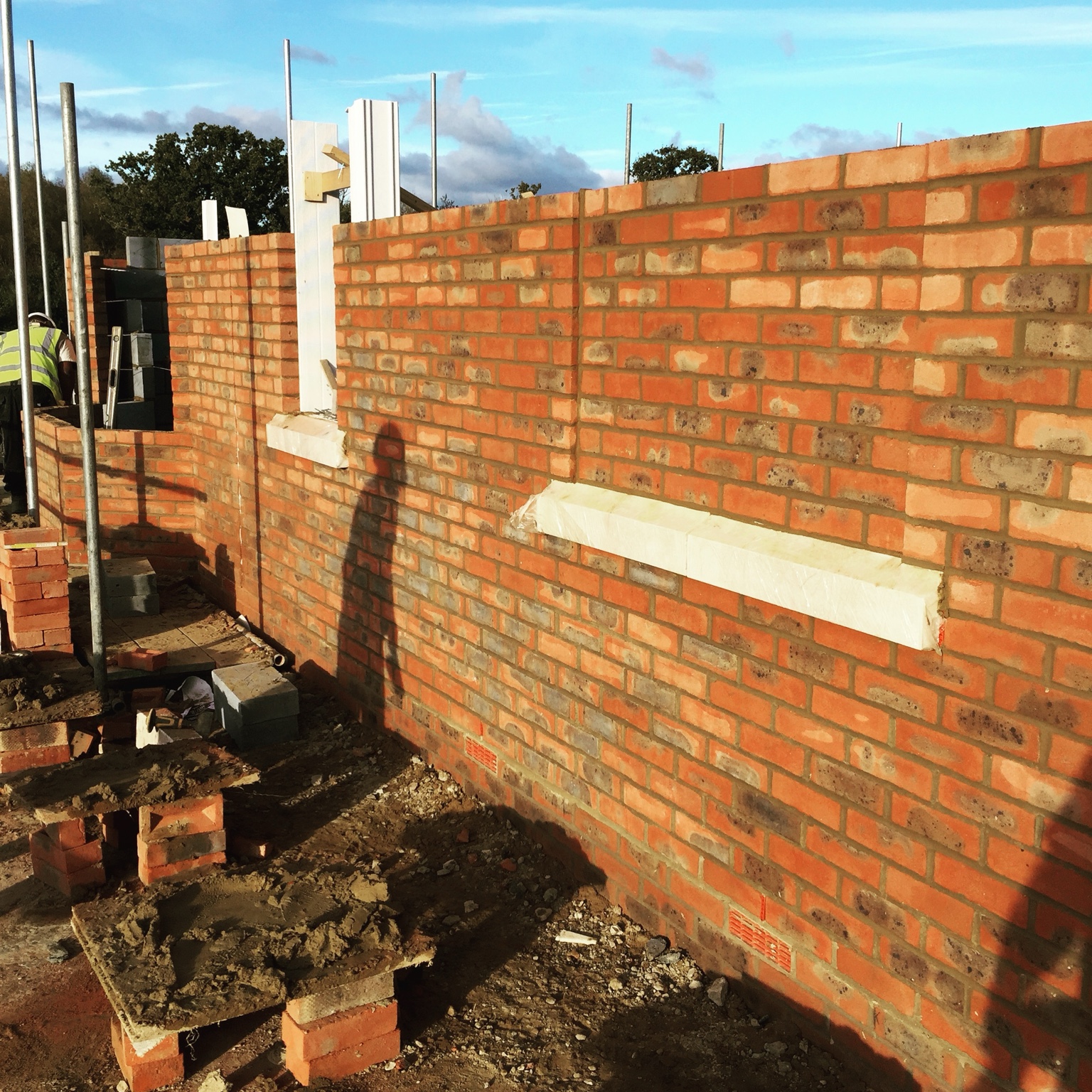 Brickwork taking shape on a building project