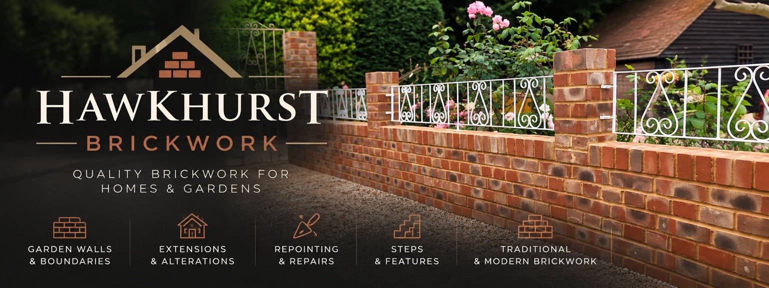 Hawkhurst Brickwork — quality brickwork for homes and gardens; garden walls, extensions, repairs, steps and traditional and modern brickwork